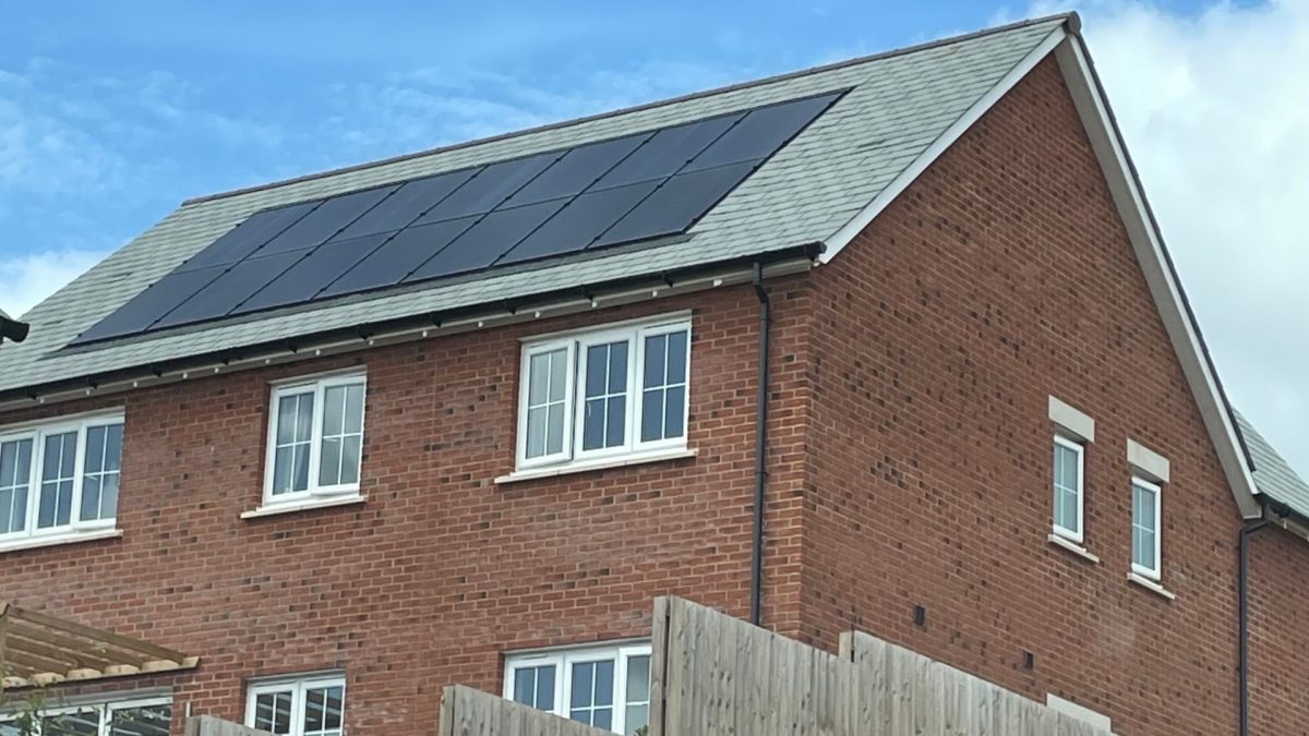 solar panel install on roof in exeter, devon